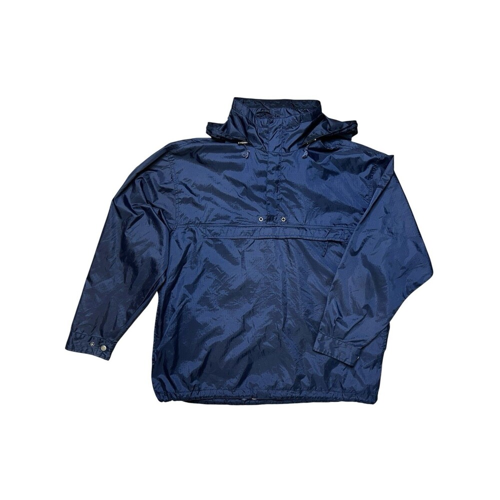 Pendleton Men's Hooded Nylon Anorak Jacket LARGE Navy Packable Hiking Outdoor